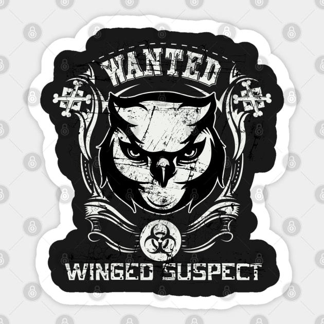 Winged Suspect Sticker by Dark Planet Tees